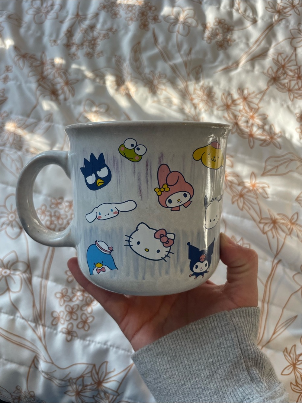 Sanrio White Ceramic Mug with Hello Kitty & Friends Colorful Character Decals